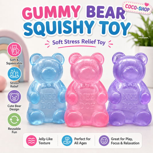 Sparkly Gummy Bear Squishy – Sweet, Soft & Satisfying to Squeeze