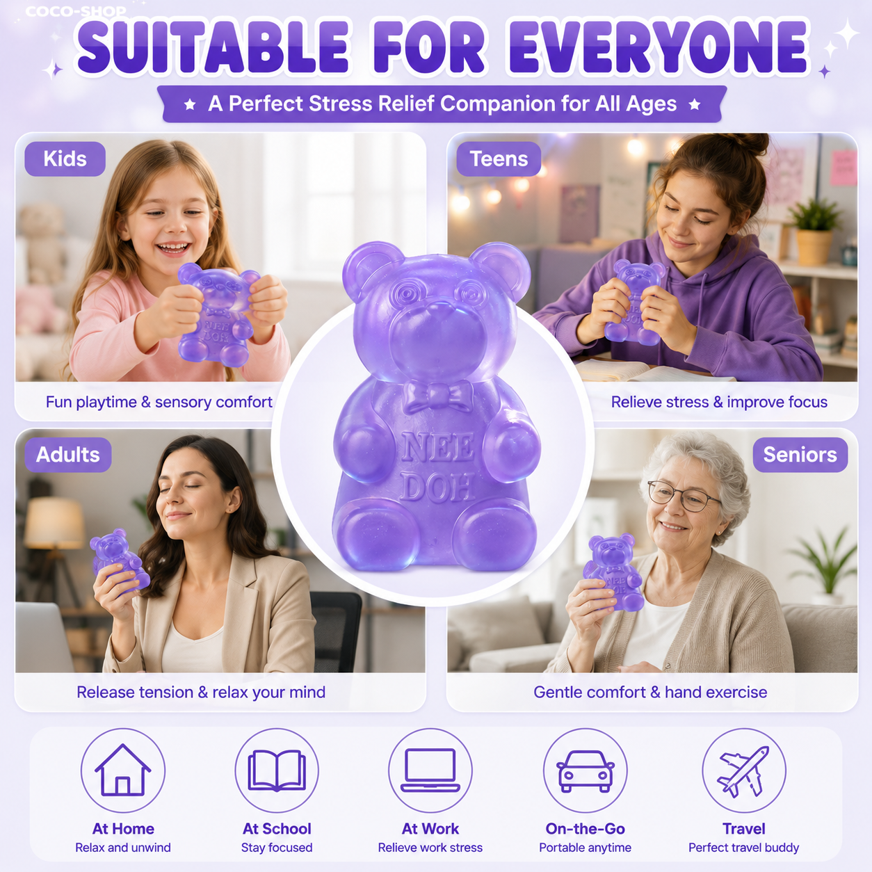 Sparkly Gummy Bear Squishy – Sweet, Soft & Satisfying to Squeeze