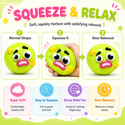 Funny Face Squishy Toy – Soft, Squeezable & Stress Relief Fun