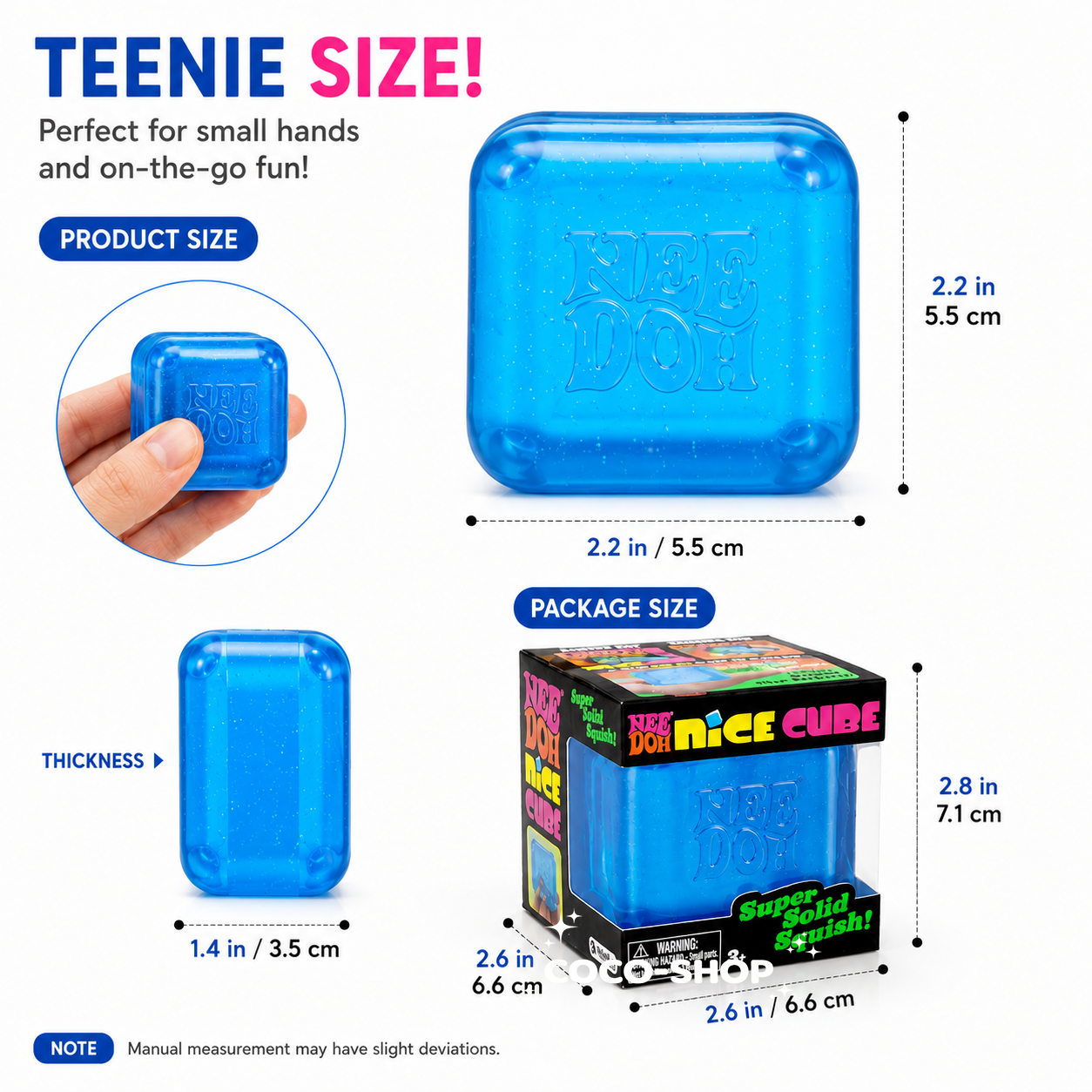 Mini Nice Cube Squishy Toy – Pocket-Sized Stress Relief Fun