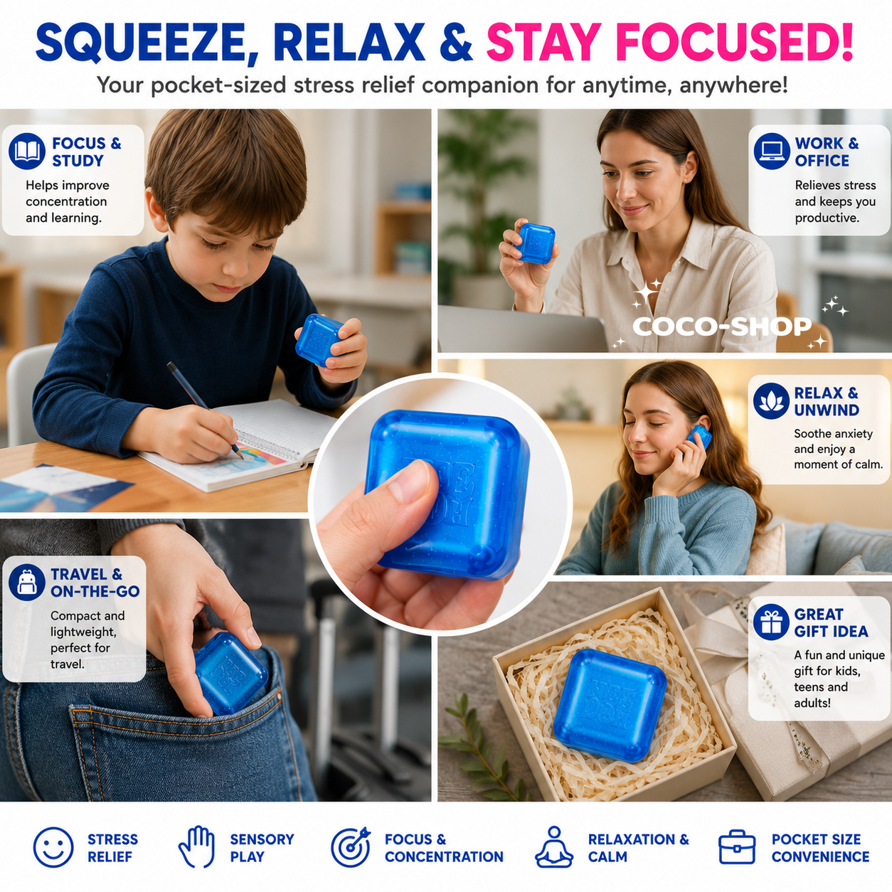 Mini Nice Cube Squishy Toy – Pocket-Sized Stress Relief Fun