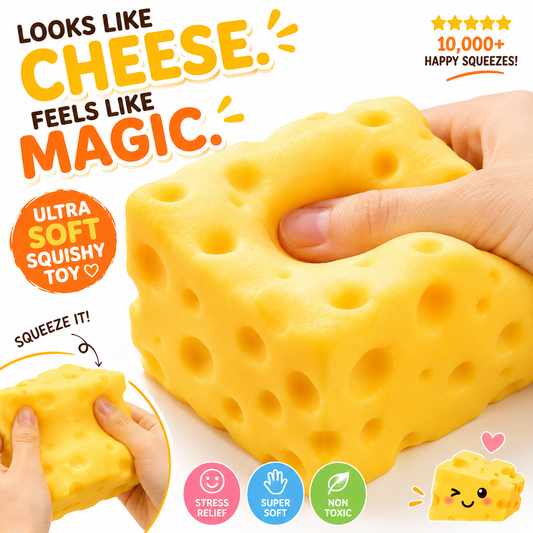 Cheese Cube Squishy Toy Stress Relief Sensory Fidget Gift