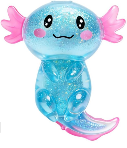 Cute Glitter Salamander Squishy Toy Soft Stress Relief Sensory Fidget Toy for Kids Teens and Adults