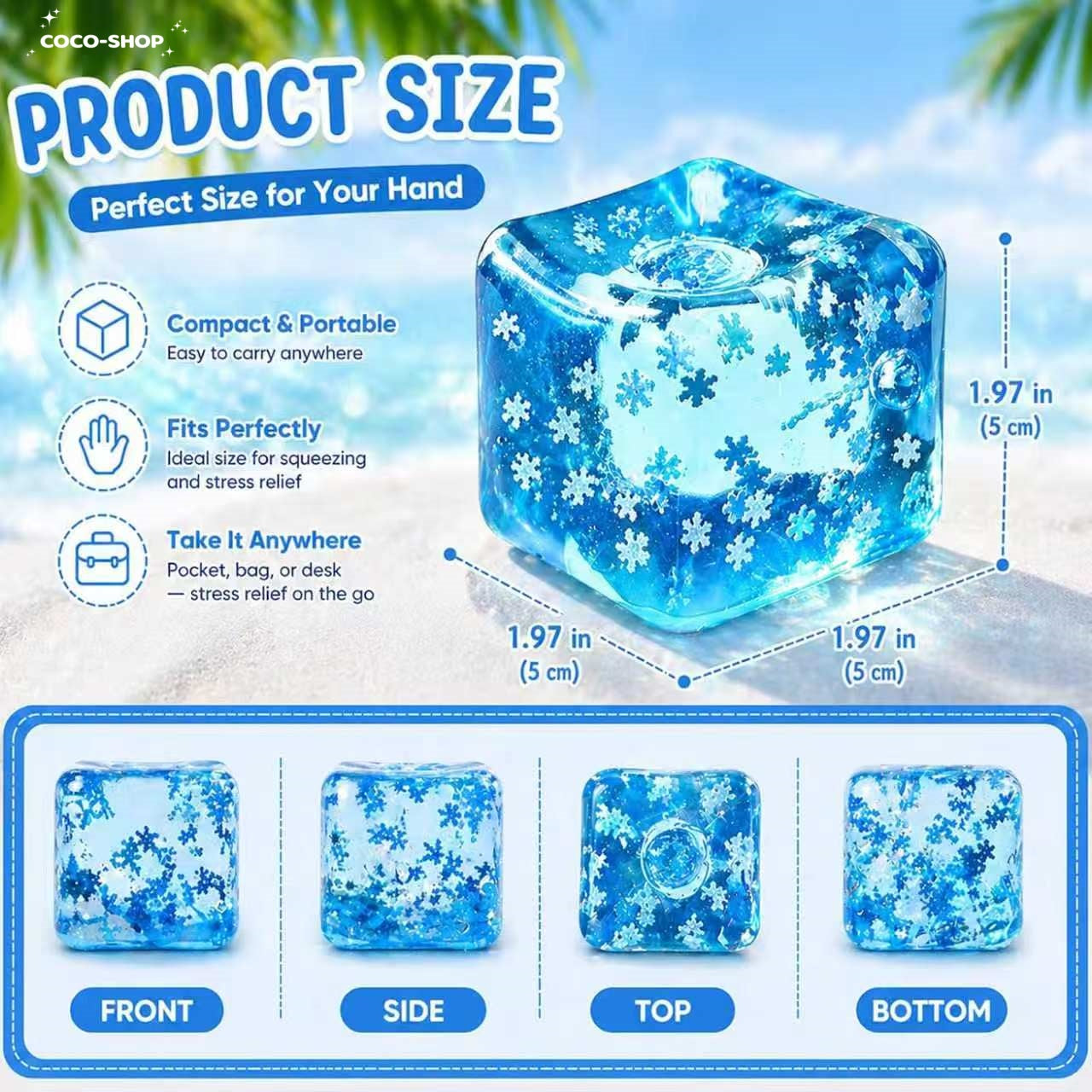 Cooling Squishy Stress Relief Cube – Soft Sensory Fidget Toy for Relaxation, Focus & Summer Fun
