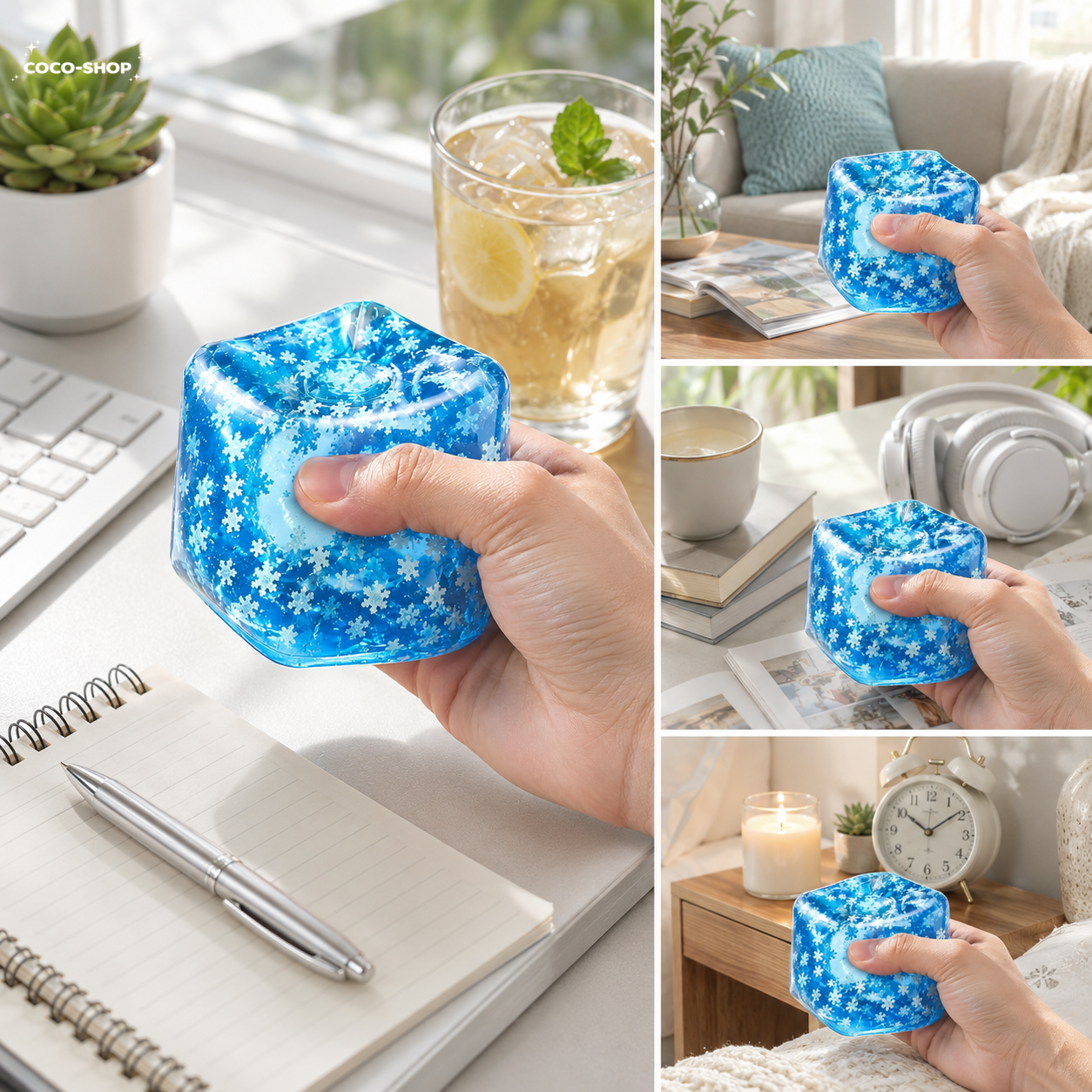 Cooling Squishy Stress Relief Cube – Soft Sensory Fidget Toy for Relaxation, Focus & Summer Fun