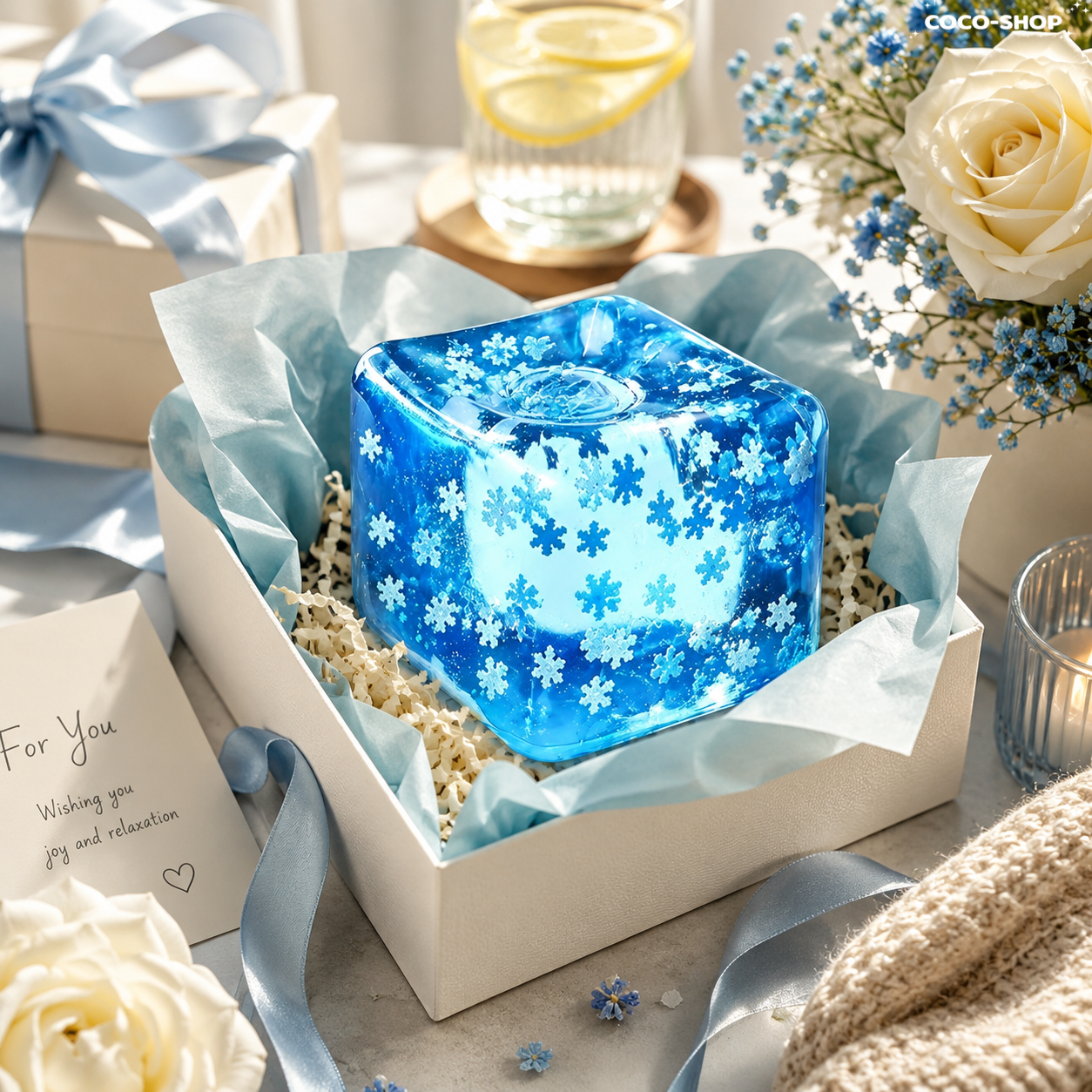 Cooling Squishy Stress Relief Cube – Soft Sensory Fidget Toy for Relaxation, Focus & Summer Fun