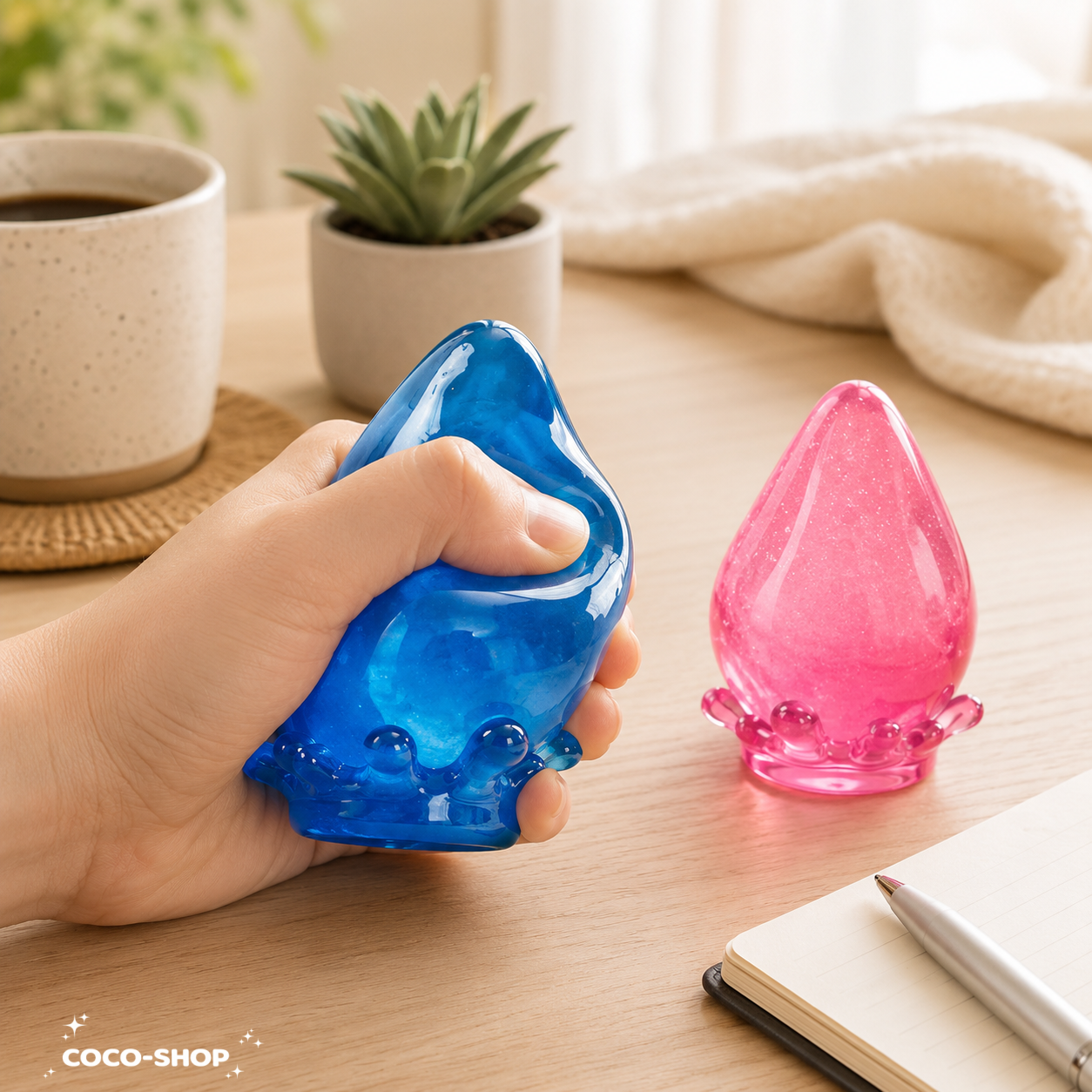 Water Drop Squishy Toy – Soft Sensory Stress Relief Toy with Glitter Gel Design