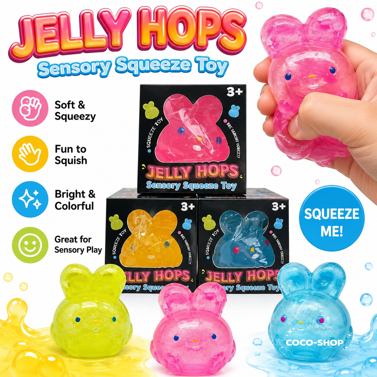 Jelly Bunny Squishy Toy – Soft, Cute & Stress Relief Fun
