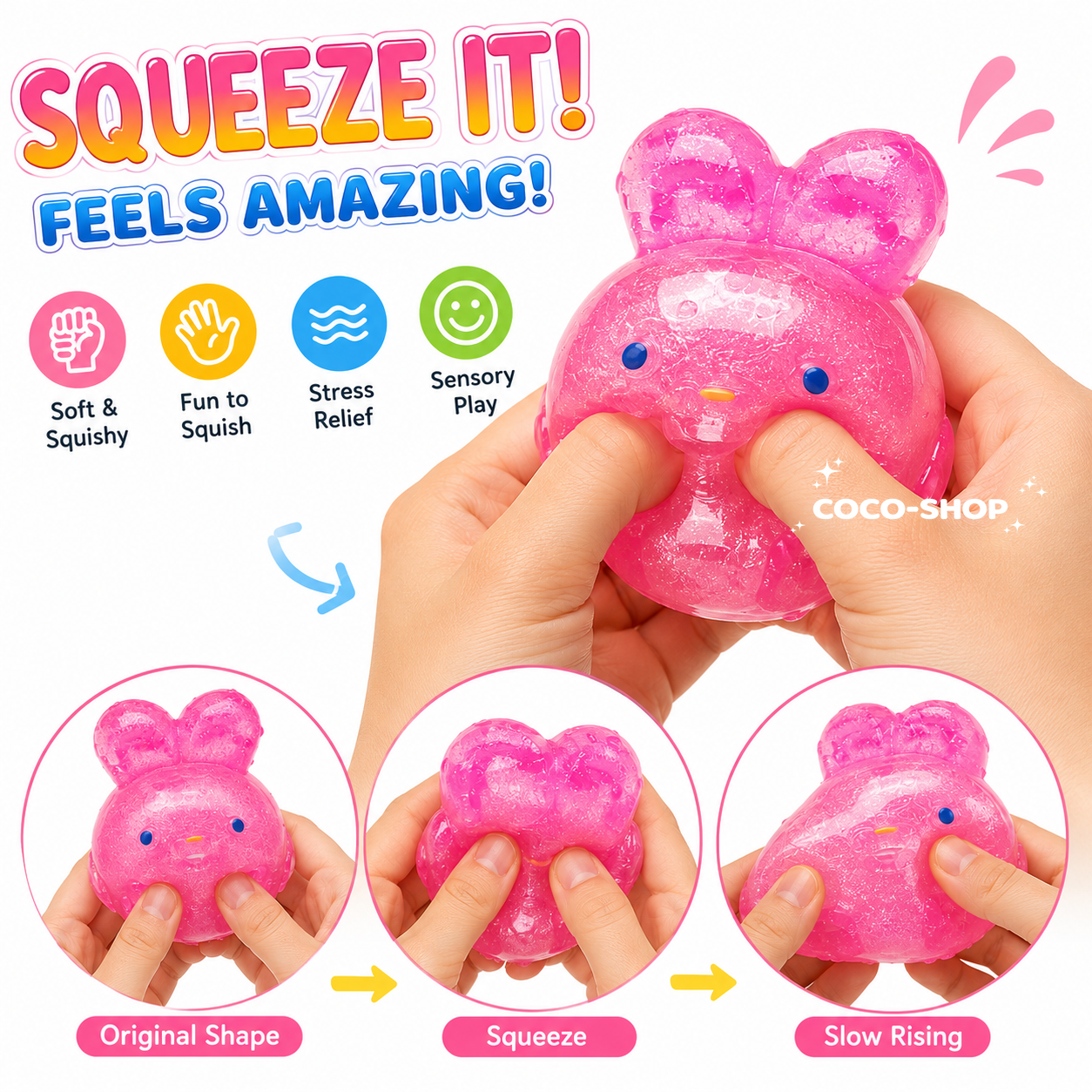 Jelly Bunny Squishy Toy – Soft, Cute & Stress Relief Fun