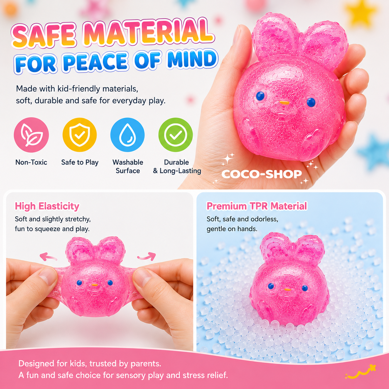 Jelly Bunny Squishy Toy – Soft, Cute & Stress Relief Fun