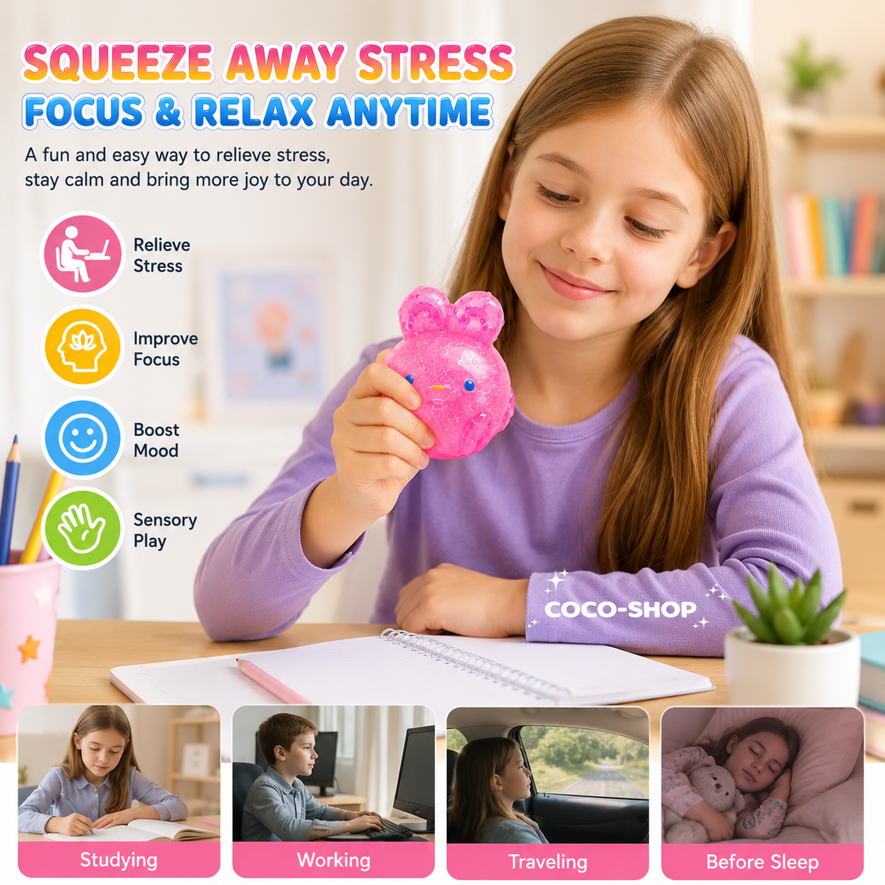 Jelly Bunny Squishy Toy – Soft, Cute & Stress Relief Fun