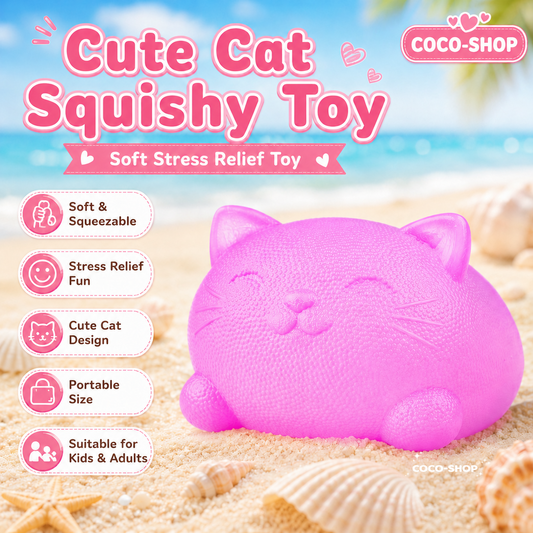 Cute Cat Squishy Stress Relief Toy – Soft Sensory Fidget Toy for Relaxation and Stress Relief
