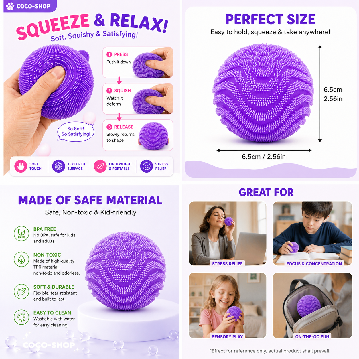 Fuzzy Sensory Stress Ball – Soft Spiky Fidget Toy for Stress Relief, Focus & Sensory Play