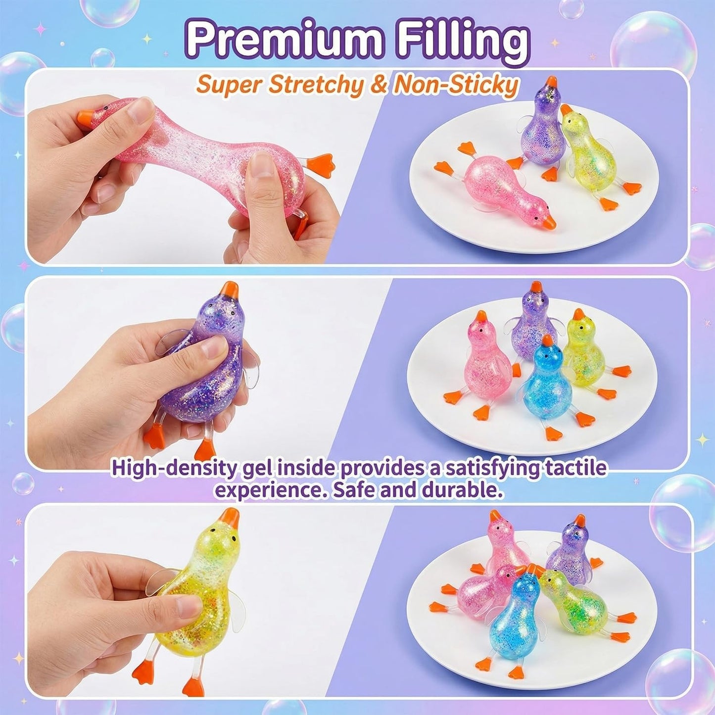 Glitter Squishy Duck – Stretch, Squeeze & Relax