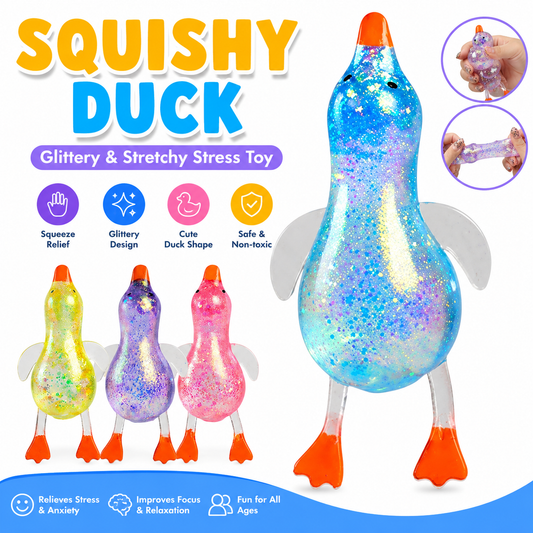 Glitter Squishy Duck – Stretch, Squeeze & Relax