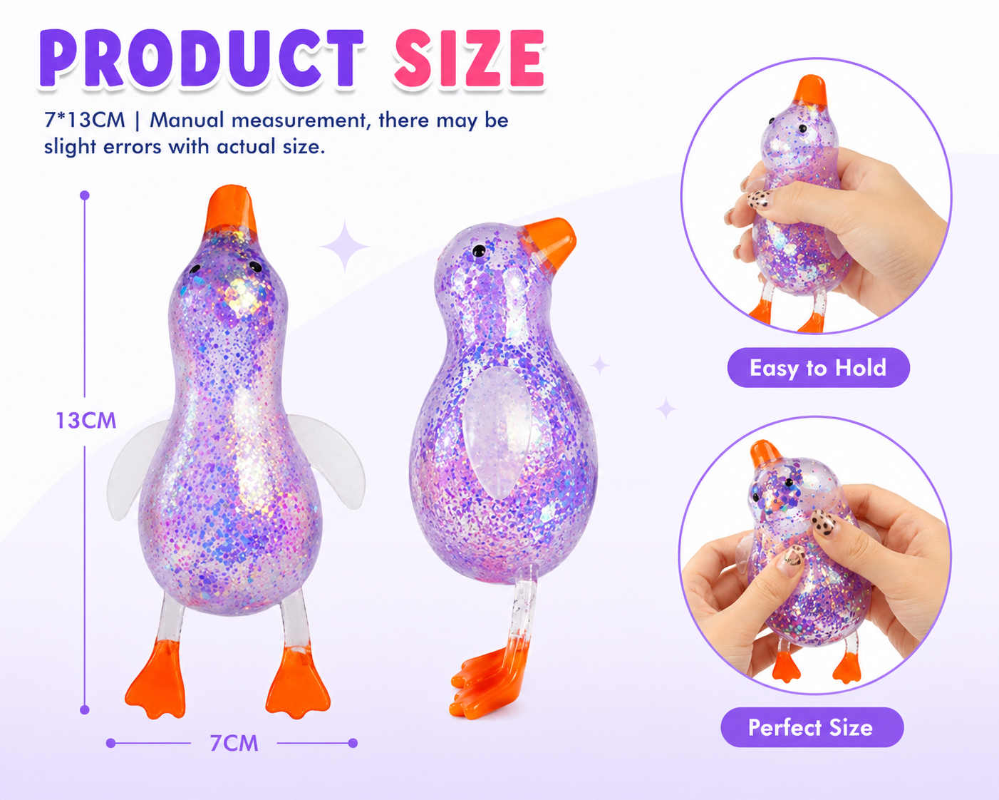 Glitter Squishy Duck – Stretch, Squeeze & Relax