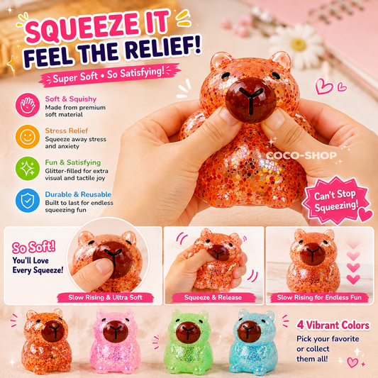 Cute Capybara Squishy Toy Stress Relief Fidget Toy for Kids Teens and Adults