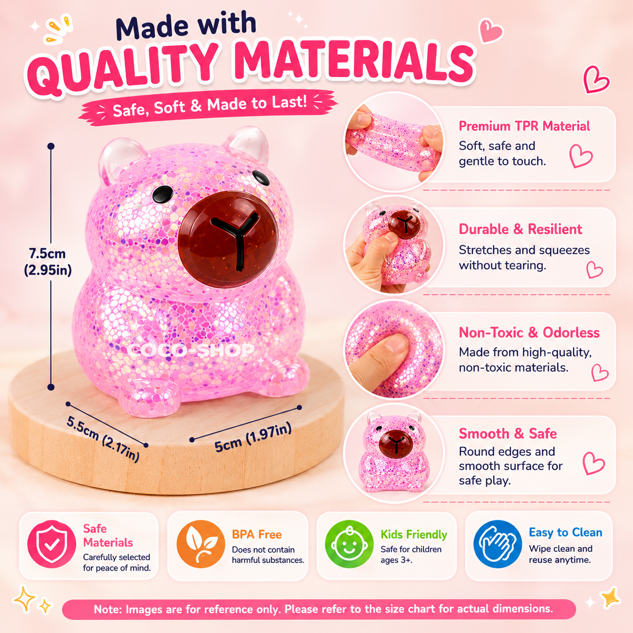 Cute Capybara Squishy Toy Stress Relief Fidget Toy for Kids Teens and Adults