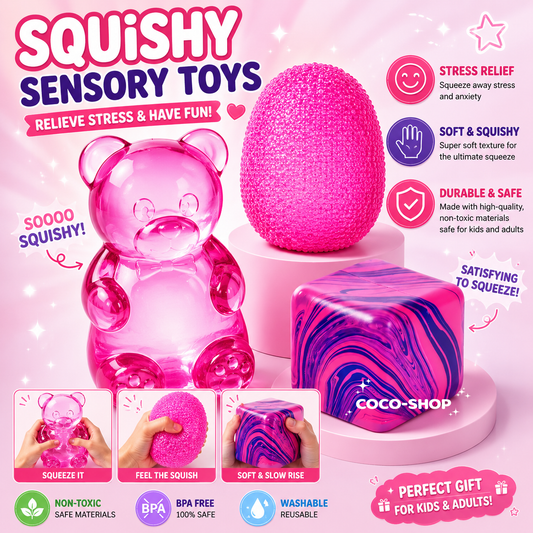 Cute Squishy Stress Relief Toy – Soft Squeeze Fidget Toy for Kids & Adults