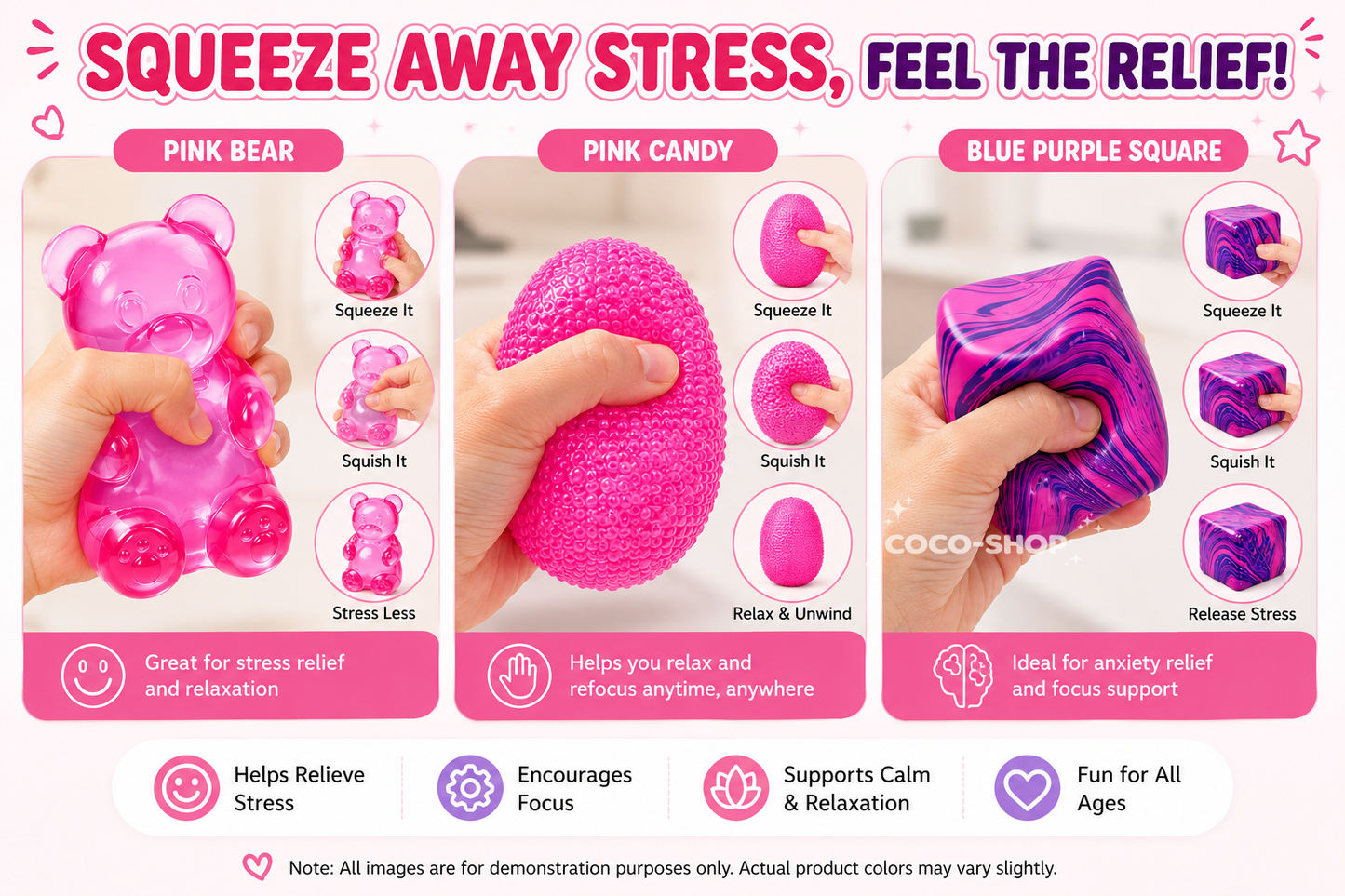 Cute Squishy Stress Relief Toy – Soft Squeeze Fidget Toy for Kids & Adults