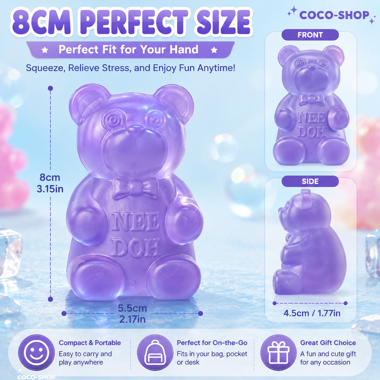 Sparkly Gummy Bear Squishy – Sweet, Soft & Satisfying to Squeeze