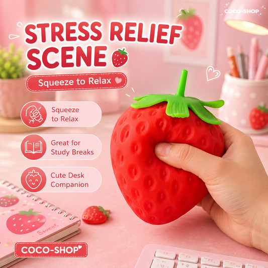 Strawberry Squishy Toy Stress Relief Fidget Toy Soft Squeeze Sensory Toy