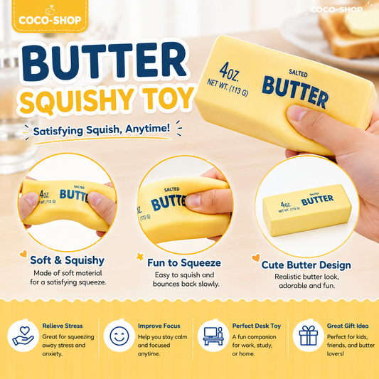Butter Squishy Toy Stress Relief Fidget Toy Soft Squeeze Sensory Toy